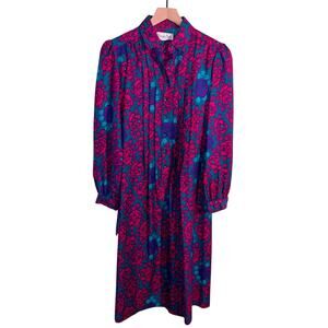 VNTG SCHRADER SPORT 80s floral print shirt dress M